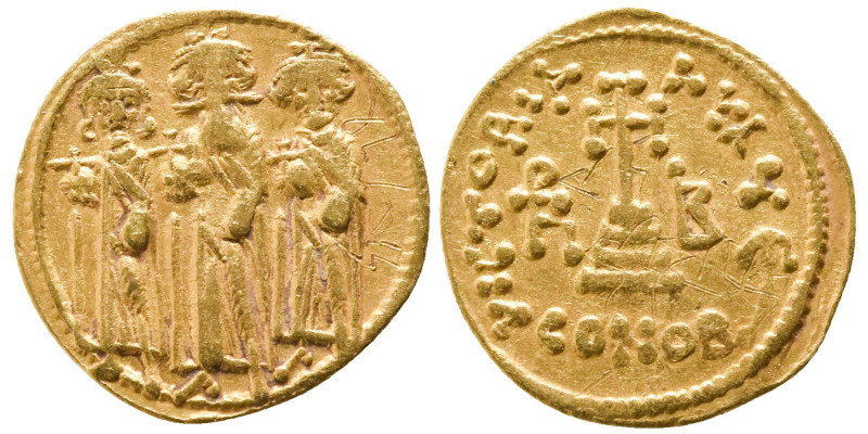 HERACLIUS AV. SOLIDUS 

 AD 638-639 
 Heraclius Av. solidus, Constantinople. ...