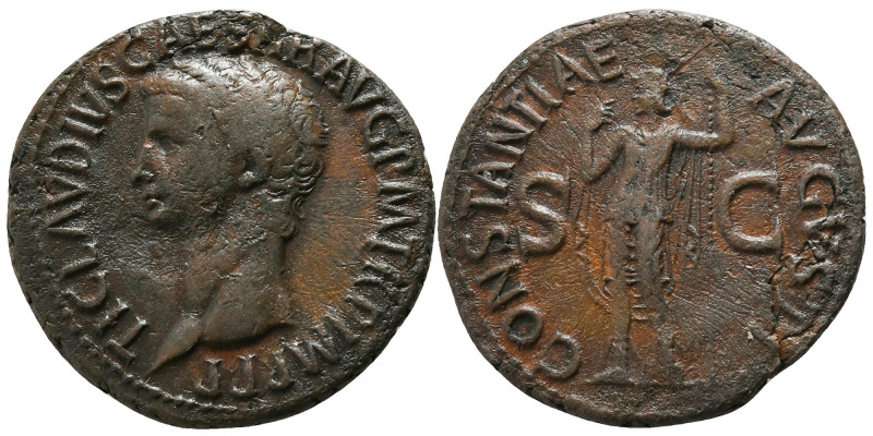 CLAUDIUS AE. AS

 Ca. AD 42-43
 Claudius Ae. as, Rome. TI CLAVDIVS CAESAR AVG...