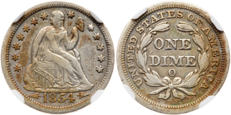 1854-O. NGC graded VF-30. Estimated Value $80 - 90