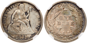 1874 Liberty Seated Dime. Arrows