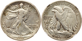 1916-D Liberty Walking Half Dollar