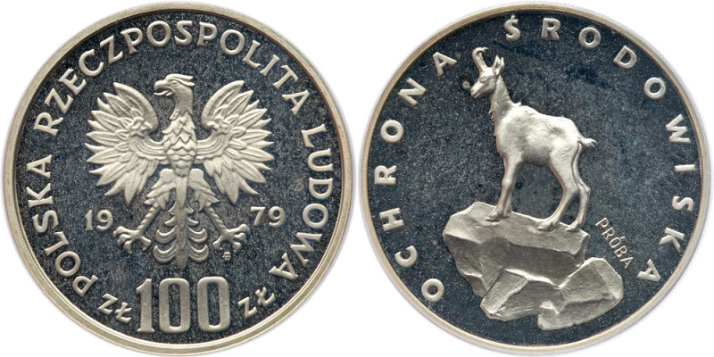 Poland. Proba 100 Zlotych, 1979-MW. KM-Pr357, P-392A. Mintage 4,000. Mountain go...