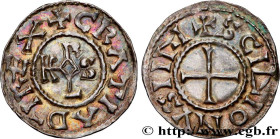 CHARLES II LE CHAUVE / THE BALD
Type : Denier 
Date : c. 864-875 
Date : n.d. 
Mint name / Town : Saint-Denis 
Metal : silver 
Diameter : 20,5  mm
Ori...