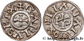 CHARLES III THE SIMPLE
Type : Denier 
Date : c. 883-888 
Date : n.d. 
Mint name / Town : Atelier indéterminé 
Metal : silver 
Diameter : 22  mm
Orient...