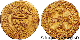 CHARLES VII LE BIEN SERVI / THE WELL-SERVED
Type : Demi-écu d'or à la couronne ou demi-écu neuf 
Date : 20/01/1447 
Date : n.d. 
Mint name / Town : La...