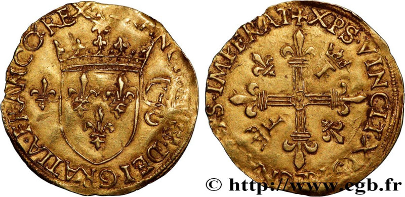 FRANCIS I
Type : Écu d'or au soleil, 9e type 
Date : 23/01/1515 
Date : n.d. 
Mi...