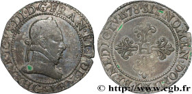 HENRY III
Type : Franc au col plat 
Date : 1578 
Mint name / Town : Poitiers 
Quantity minted : 72484 
Metal : silver 
Millesimal fineness : 833  ‰
Di...