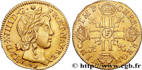 LOUIS XIV "THE SUN KING"
Type : Louis d'or à la mèche longue 
Date : 1652 
Mint name / Town : Angers 
Quantity minted : 1414 
Metal : gold 
Millesimal...