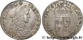 LOUIS XIV "THE SUN KING"
Type : Écu au buste juvénile du Béarn, 2e type 
Date : 1671 
Mint name / Town : Pau 
Metal : silver 
Millesimal fineness : 91...