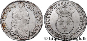 LOUIS XV THE BELOVED
Type : Demi-écu dit "vertugadin" 
Date : 1716 
Mint name / Town : Tours 
Quantity minted : 339579 
Metal : silver 
Millesimal fin...