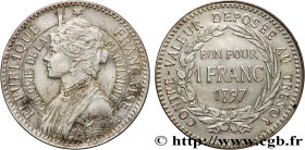 MARTINIQUE
Type : Piéfort de 1 Franc 
Date : 1897 
Mint name / Town : sans atelier 
Quantity minted : - 
Metal : nickel silver 
Diameter : 26  mm
Weig...