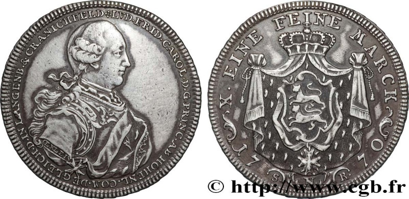 GERMANY - HOHENLOHE- NEUENSTEIN- LOUIS FRÉDÉRIC CHARLES
Type : Thaler 
Date : 16...