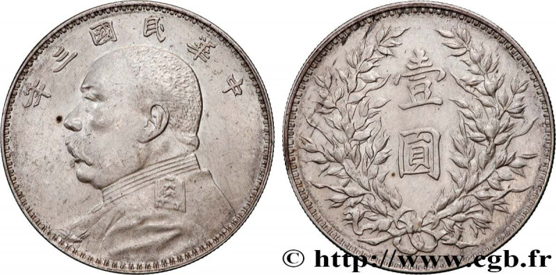 CHINA
Type : 1 Yuan Président Yuan Shikai an 3 
Date : 1914 
Metal : silver 
Mil...