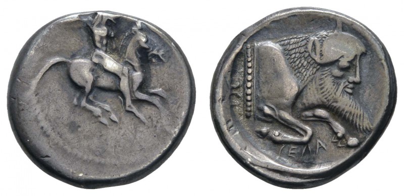 Griechen Sicilia
Gela AR Didrachme 466 v.u.Z Av.: Reiter mit Lanze nach rechts,...