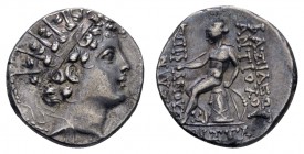 Griechen Syria
Antiochos VI. Dionysos, 144-142 v.u.Z. AR Drachme 143/42 v.u.Z Antiochia am Orontes 4.20 g. selten in dieser Erhaltung vz