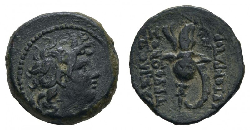 Griechen Syria
Tryphon, 142-138 v.u.Z. Æ Antiochia dunkle Patina SC 2034.2e Hou...