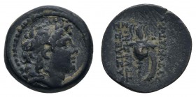 Griechen Syria
Tryphon, 142-138 v.u.Z. Æ Antiochia schwarze Patina Hougthon 271 SC 2034.2e 5.36 g. ss-vz