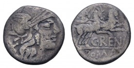 Römer Republik
C. Renius, 138 v.u.Z. AR Denar knapper Schrötling Cr. 231/1 Bab. 1 BMC 885 Syd. 432 ss-