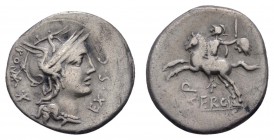 Römer Republik
M. Sergius Silus, 116 oder 115 v.u.Z. AR Denar Prägeschwäche, ansonsten ss Cr. 286/1