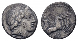 Römer Republik
C. Gargonius, Ogulnius, M. Vergilius, 86 v.u.Z. AR Denar Cr. 350A/2 Syd. 723 RBW 1333 ss-