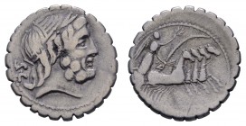 Römer Republik
Q. Antonius Balbus, 83-82 v.u.Z. AR Denar Serratus Alb. 1242 Seab. Antonia 1 Syd. 742b ss-