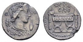 Römer Republik
L. Furius Brocchus, 63 v.u.Z. AR Denar Sydn 902 Alb. 1331 ss-vz