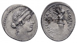 Römer Republik
L. Hostilius Saserna, 48 v.u.Z. AR Denar Prägeschwäche Cr. 448/1 Bab. 5 BMC 3989 Syd. 951 ss+