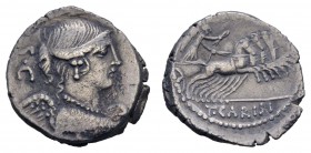 Römer Republik
T. Carisius, 46 v.u.Z. AR Denar Cr. 464/4 Syd. 986 BMC 4073 Bab. 2 ss