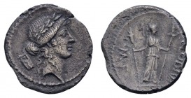 Römer Republik
P. Clodius M.f. Turrinus, 42 v.u.Z. AR Denar rauhe Oberfläche, ansonsten ss-vz Cr. 494/23 RSC Clodia 15