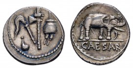 Römer Bürgerkriegszeit
Gaius Julius Caesar 100- 44 v.u.Z. AR Denar 49/48 v.u.Z. Heeresmünzstätte in Spanien oder Gallien Av.: Cullulus, Aspergillum, ...