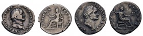 Römer Kaiserzeit
Vespasianus, 69-79 AR Denar 2 Stück, PON MAX TR P COS VI 3.28 g und PONTIF MAXIM 2.86 g RIC 544, 774 Cohen 371, 386 ss