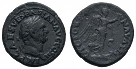 Römer Kaiserzeit
Vespasianus, 69-79 Æ As 71 Rom Av.: IMP CAES VESPASIAN AVG COS III, Kopf mit Lorbeerkranz, Rv.: VICTORI-A N-AVALIS / S - C (in den u...