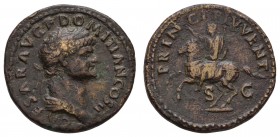 Römer Kaiserzeit
Domitianus 81-96 Æ Dupondius 73/74 Rom als Caesar unter Vespasian, 69-79, leicht geglättet, ansonsten gutes sehr schön C. 400 RIC 69...