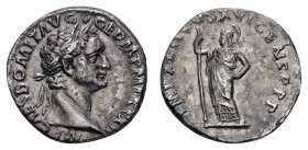 Römer Kaiserzeit
Domitianus 81-96 AR Denar 95-96 Rom Av.: IMP CAES DOMIT AVG GERM P M TR P XV, belorbeerte Büste nach rechts, Rv.: IMP XXII COS XVII ...