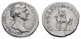 Römer Kaiserzeit
Trajanus, 98-117 AR Denar 112-115 Rom Trajan zu Pferde RIC 291 RSC 497a BMC 445 S. 3166 3.25 g. ss-