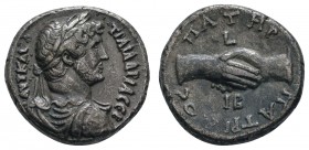 Römer Kaiserzeit
Hadrianus 117-138 AR Tetradrachme Alexandria Hände BMC 670/671 var. 13.11 g. ss-vz