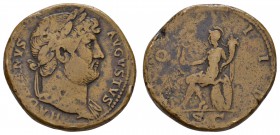 Römer Kaiserzeit
Hadrianus 117-138 Æ Sesterz 125-128 Rom Av.: HADRIANVS - AVGVSTVS, Büste mit drapierter linker Schulter und Lorbeerkranz nach rechts...
