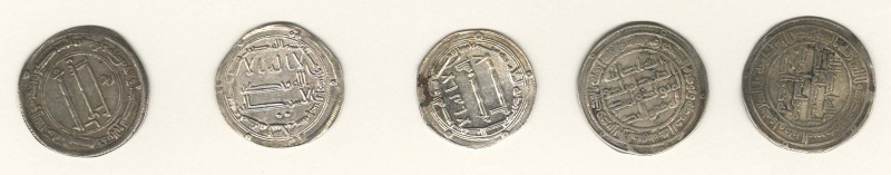 Lots und Sammlungen
 5x AR Dirham, dabei 3x Abassiden, Abu Dschafar Abdallah al...