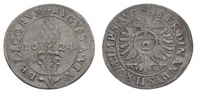 bis 1799 Augsburg
Ferdinand II. 1578-1637 Zweier (½ Kreuzer) 1624 Forster 160 1.11 g. ss-vz