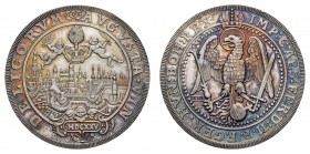 bis 1799 Augsburg
Ferdinand II. 1578-1637 Doppeltaler 1625 Neuprägung in 1.000er Silber von 1971 Dav. zu 5016 Forster zu 165 56.02 g. PP