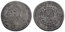 bis 1799 Brandenburg-Ansbach
Karl Wilhelm Friedrich, selbständig, 1729-1757 30 Kreuzer (1/2 Gulden) 1735 Schwabach mit Stempelschneidersignatur G unt...