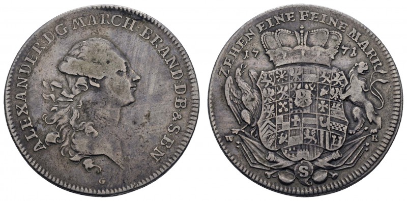 bis 1799 Brandenburg-Ansbach
Karl Alexander, 1757-1791 Taler 1771 Schwabach Slg...
