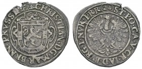 bis 1799 Brandenburg-Bayreuth
Christian, 1603-1655 Kipper-24 Kreuzer = Sechsbätzner 1620 Bayreuth Münzmeister Claus Oppermann, mit PRVSSIAE am Ende d...