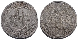 bis 1799 Brandenburg-Bayreuth
Christian, 1603-1655 Taler 1624 Kulmbach Zainende, Jahreszahl im Stempel aus 1623 geändert Slg. Grüber 3457 Slg. Wilm. ...