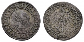 bis 1799 Brandenburg-Preußen
Albrecht von Brandenburg, 1525-1568 Groschen 1537 Königsberg für Ostpreußen Schulten 2810 Saurma 5071 2.03 g. selten in ...