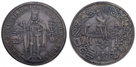 bis 1799 Deutscher Orden
Maximilian I., Erzherzog von Österreich, 1590-1618 Taler 1603 Hall Av.: stehender Hochmeister zwischen Turnierhelm mit Pfaue...