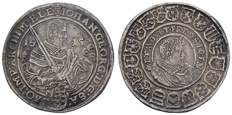 bis 1799 Sachsen
Johann Georg I. und August, 1611-1615 Reichstaler 1615 Schwan ...