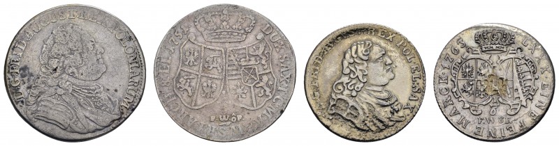 bis 1799 Sachsen
Friedrich August II., 1733-1763 2 Münzen: 1/6 Taler 1763 ex al...