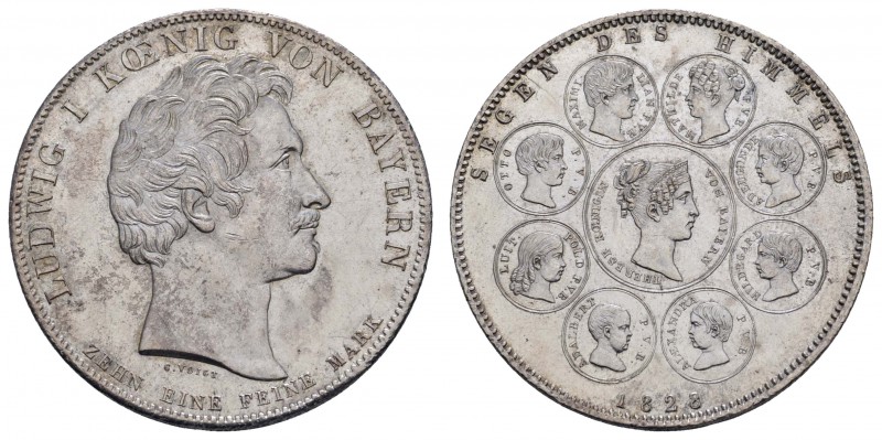 1800 bis 1871 Bayern
Ludwig I. Karl August, 1825-1848 Geschichtstaler 1828 Sege...