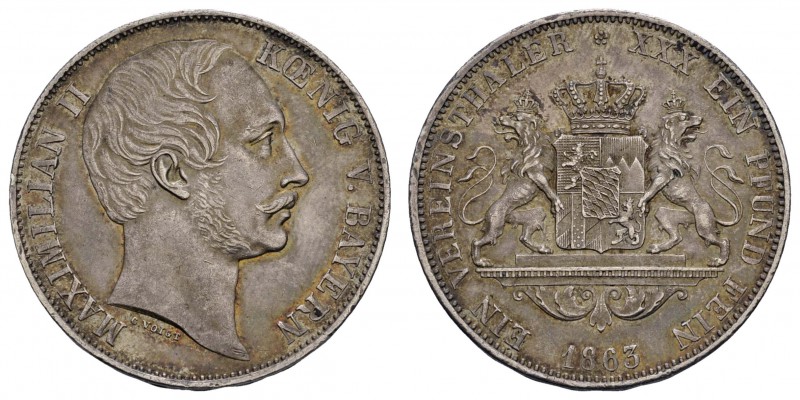 1800 bis 1871 Bayern
Maximilian II., 1848-1864 Taler 1863 München AKS 149 Jaege...